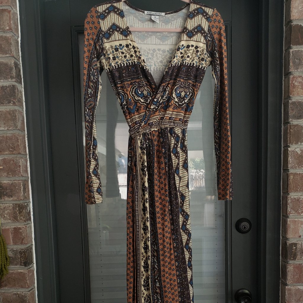 Novella Royale Siren Dress With High Slit, Maxi Dress